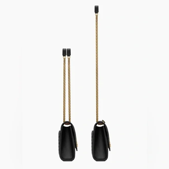 Authentic Saint Laurent Triquilt Medium YSL Shoulder Bag in Grained Leather. - Picture 6 of 13